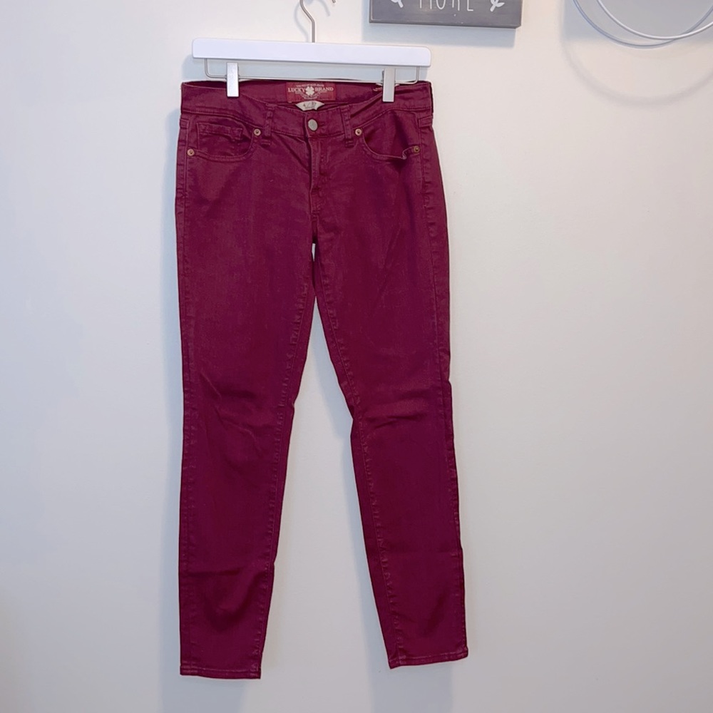 Luck Brand Jeans ‘Charlie Skinny’ Maroon Size 4/27 Regular